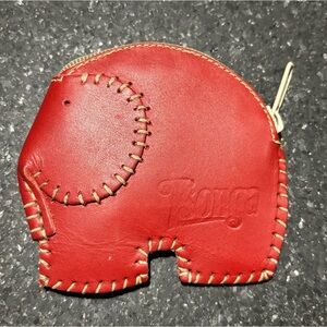Tsonga Red Elephant Leather Coin Purse